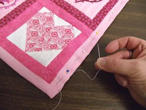 Turn the fabric of the opening in 1/4 inch and press.