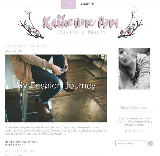 Website, Brand & Logo Design 14 Katherine Ann I worked with my youngest sister and designed her fashion blog and it was a ton of fun to design.
