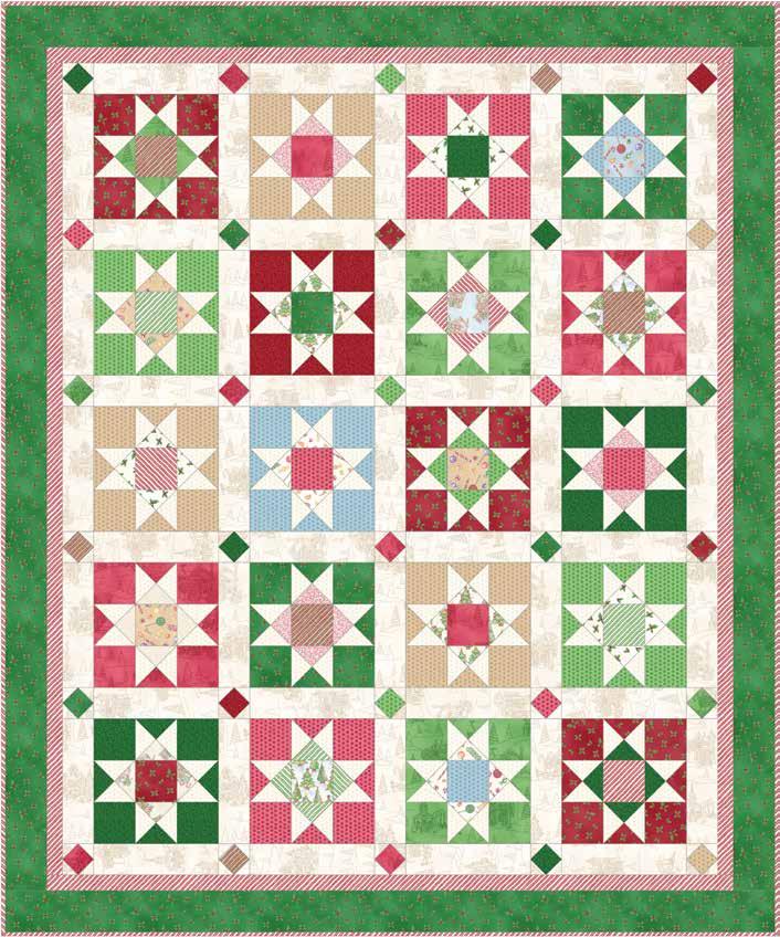 Gingerbread Star 74½" x 89½" quilt designed by Meg Hawkey Gingerbread