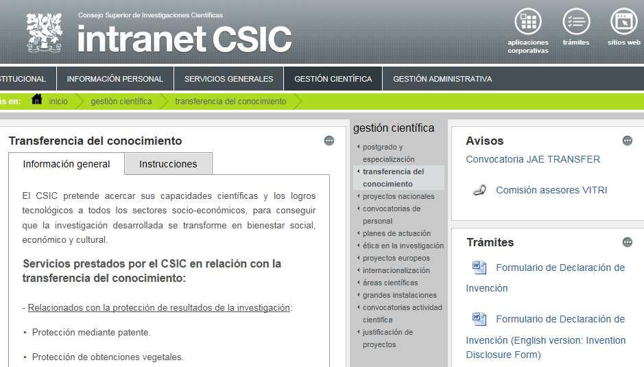 Where can be found CSIC
