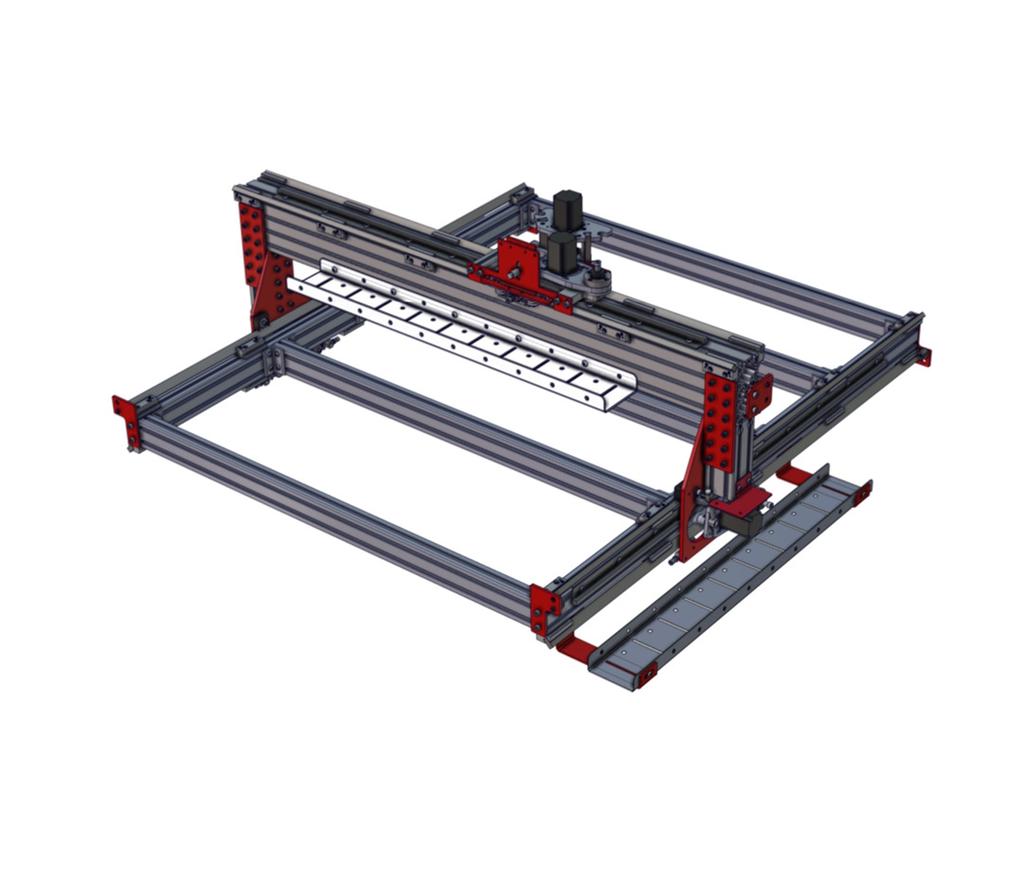 2 Y CABLE TRACK TRAY The gantry cable track rides in a tray that installs