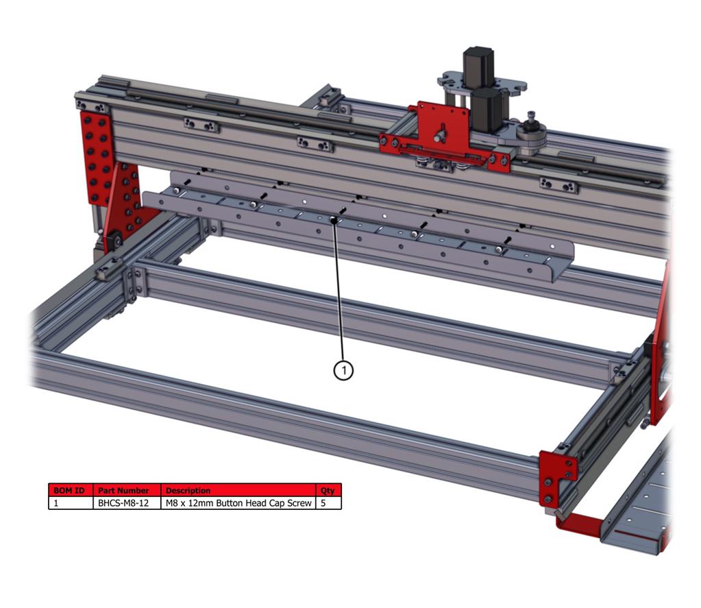 2.3 FASTEN CABLE TRAY TO EXTRUSION Fasten the