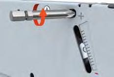 Simple and infinitely variable: A power screwdriver is used to properly set the lift