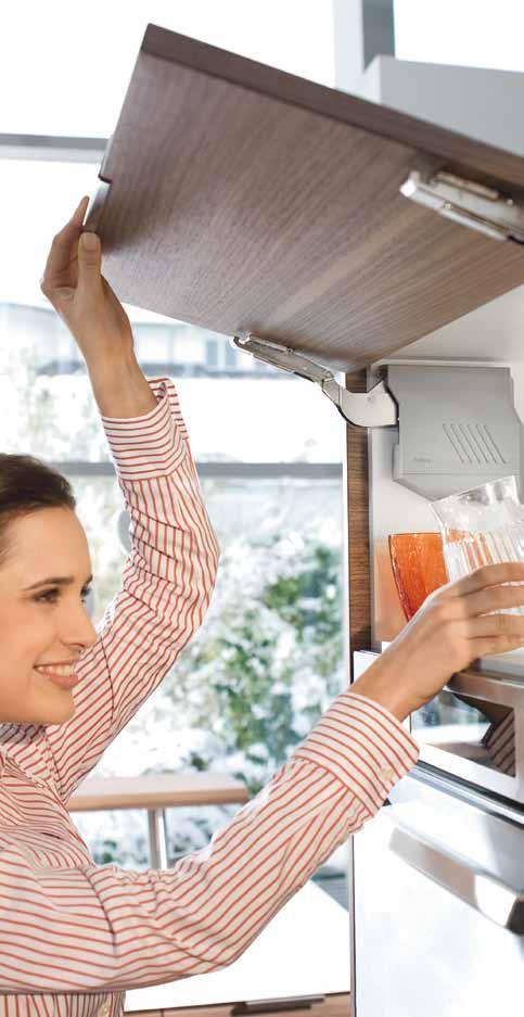 AVENTOS HK-S Used in small stay lift applications AVENTOS HK-S is well-suited for small cabinets, e.g. over the larder unit or refrigerator.