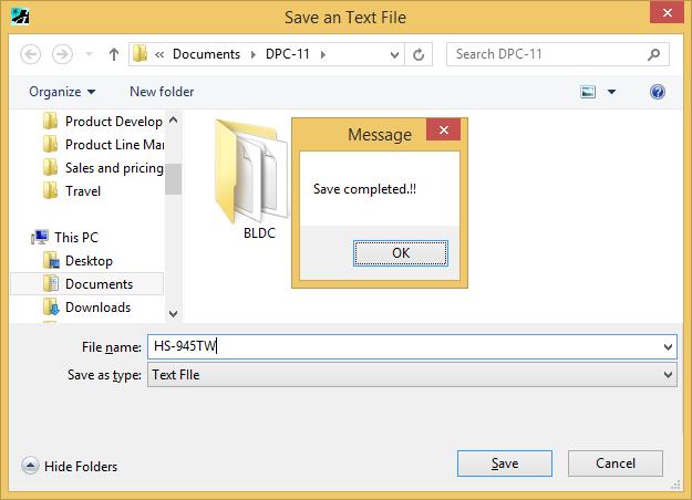 Loading and Saving Files, Restoring Factory Defaults D Series Programming cont. With the DPC-11 software, you have the ability to save and load servo parameter files.