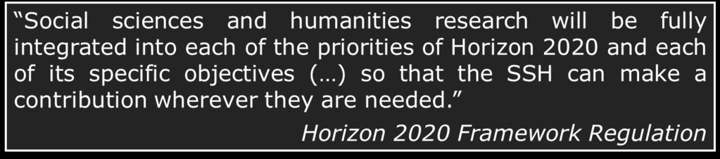 Horizon 2020 No self-standing SSH