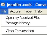 Open my Received Files Allows access to received files Message History