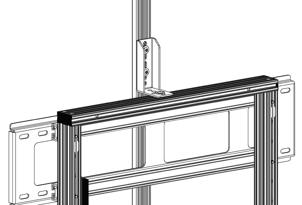 3. CMER SHELF (OPTIONL) Install Mount Loosely assemble Screws (C), Washers (N) and Drop-In Nuts (P) though racket (R).