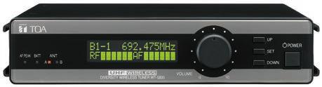5 SERIES Wireless Tuners 3 WT-585 Space Diversity Tuner Space diversity reduces a fading effect of a received signal and generates a constant output regardless of a variation of a signal-to-noise
