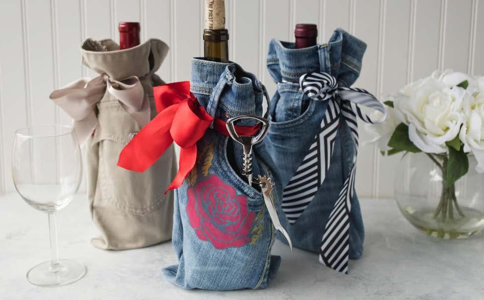 Recycled Denim Wine Bottle Sleeve By: Jane Monzures for