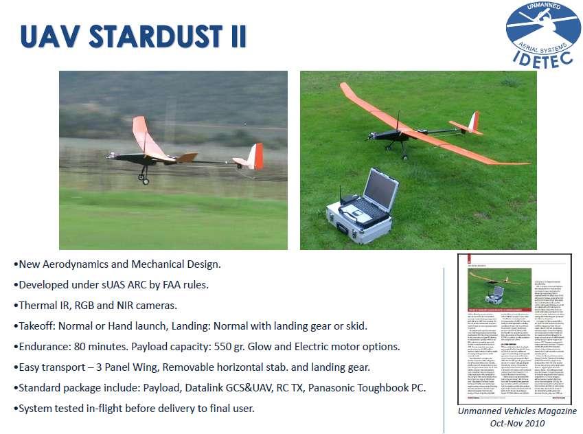 UAV example: Idetec Stardust