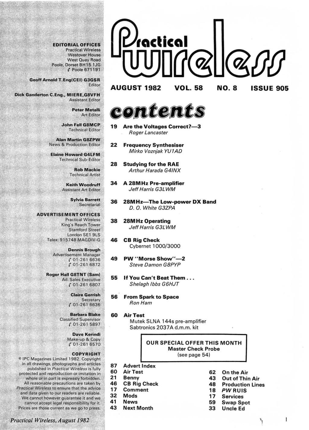 www.americanradiohistory.com AUGUST 1982 VOL. 58.e.te.t. 19 Are the Voltages Correct7-3 Roger Lancaster NO.