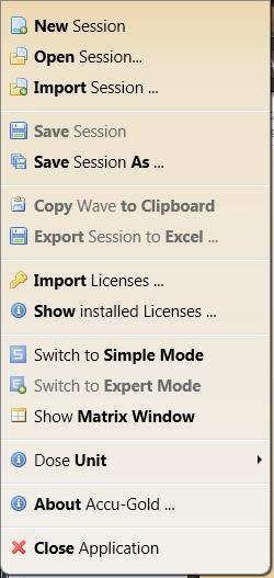 QUICK START GUIDE 9. Click the A drop-down menu and choose Save Session to save your new session. This will save all of the data, including full wave forms, for later review and editing.