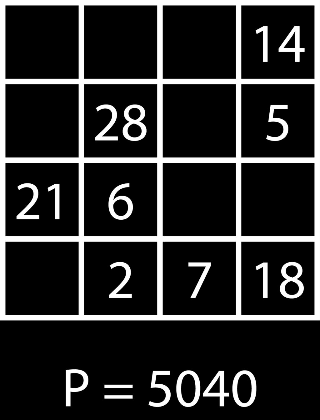 same product. Let s call this product P. Exercise: Complete these multiplicative magic squares.
