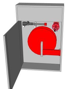1:Exterior of a fire extinguisher cabinet 7.7.1.2. Task is executed in the following order.