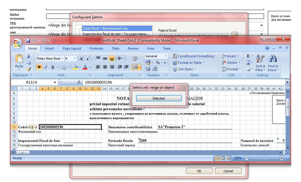 Fig.33 Setările pentru efectuarea convertării. b. Odată ce a fost selectat fişierul Excel se va activa butonul Deschide Excel.