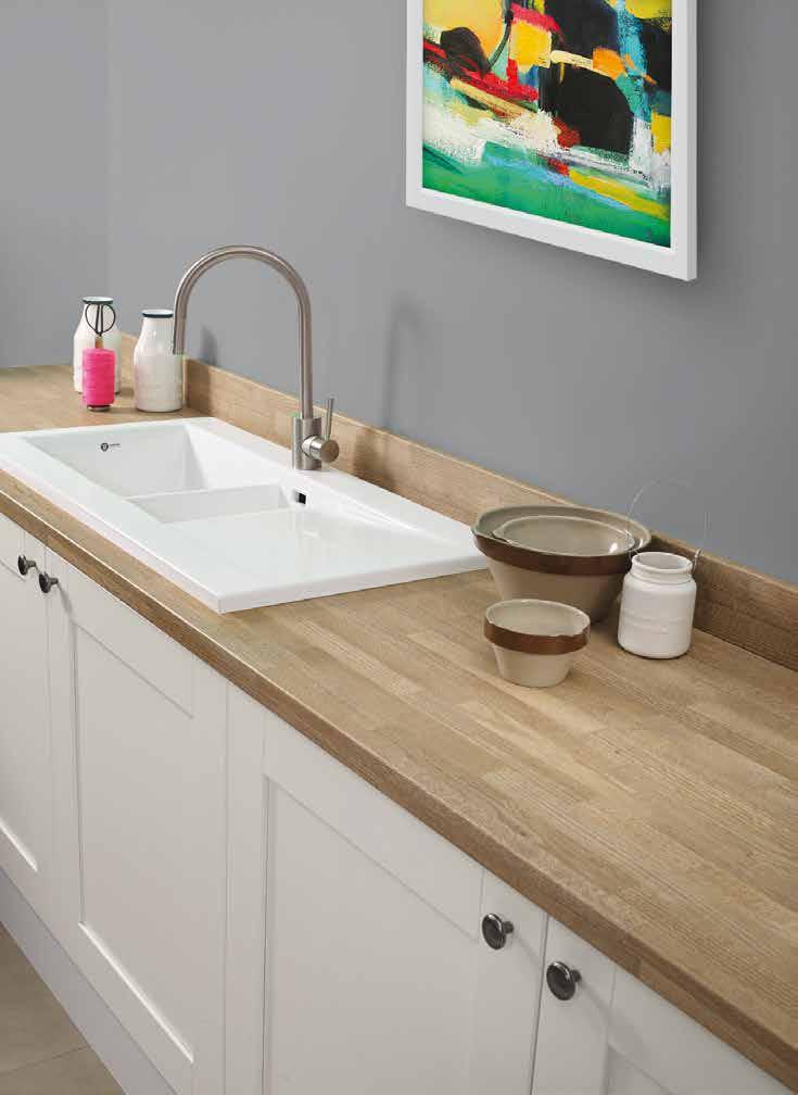 28 30 Natural Blocked Oak worksurface and