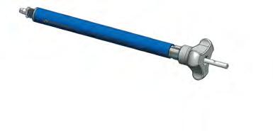 Grip the blue Outer Sleeve and the distal tip of the Shaft with one hand and use the other hand to unscrew the collar on the Drive Adapter located above the Knob using a counterclockwise rotation.