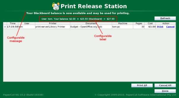 Station prompts user to swipe their Blackboard card Blackboard balance is now available for