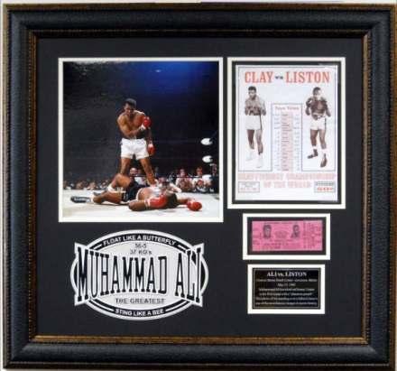 00 Item #105 Muhammad Ali vs. Sonny Liston Collage -Official Fight Card Measuring Ali vs.