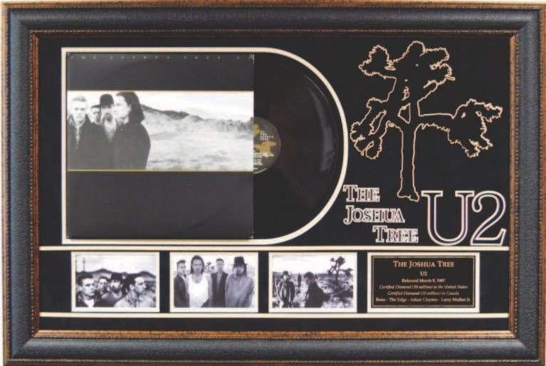 00 Item #316 U2 - The Joshua Tree Album Collage -Real Unsigned Full Sized Vinyl Album -Laser Cut