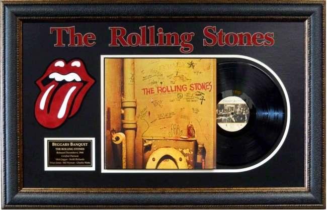 00 Item #317 Rolling Stones - Beggars Banquet Collage -Real Unsigned Full Sized Vinyl Album -Laser