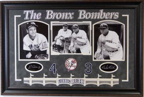 Item #106 Lou Gehrig and Babe Ruth and Babe Ruth The Bronx Bombers -Laser Cut 3-D Yankee Stadium Facade, Numbers, and
