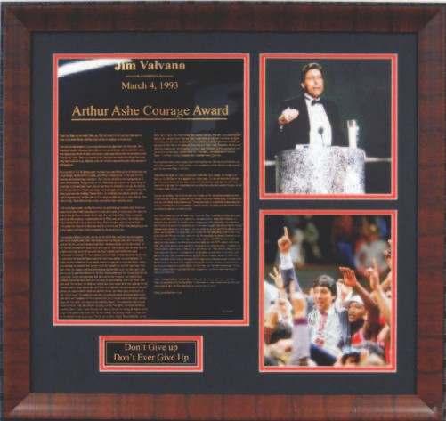 00 Item #111 Jimmy Valvano Deluxe Speech -Laser Engraved Famous Speech Jim Valvano delivered at the ESPY Awards