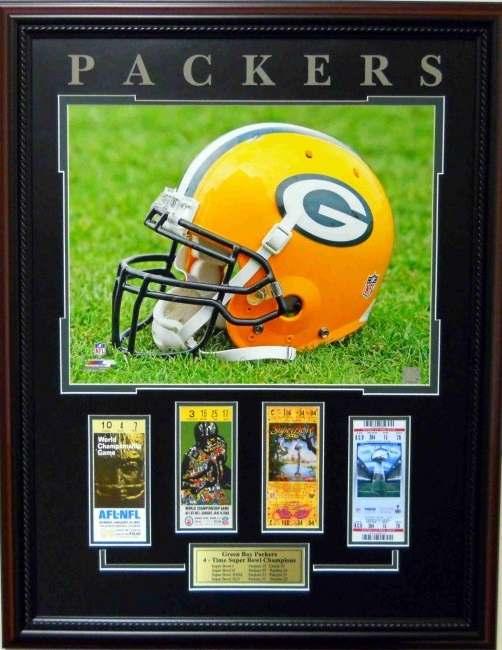 Item #115 Green Bay Packers Super Bowl Ticket Collage -Replica Super