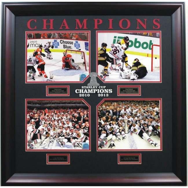 00 Item #126 Blackhawks 2010 & 2013 Stanley Cup Champions Collage -(4) 8x10
