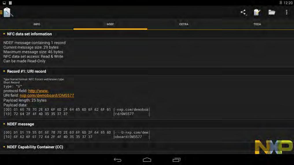 Android TagWriter application All