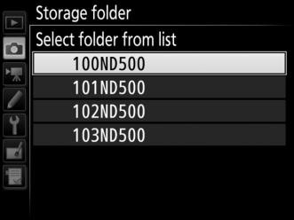 Select Folder from List To choose from a list of existing folders: 1 Choose Select folder from list. Highlight Select folder from list and press 2. 2 Highlight a folder.