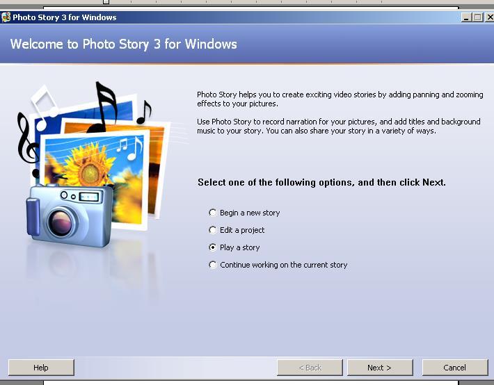 Your digital story will be saved as a Windows Media Audio/Video (WMV) file.