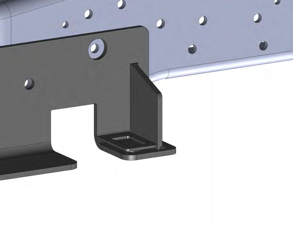 INSTALLATION PART 2 BRACKET INSTALLATION Examine the Mounting Brackets and note that there is a 1/8 thick tab located just below the slotted bolt hole in the top plate of the Mounting Bracket (see
