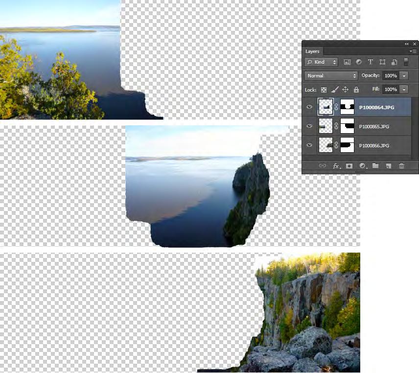 Adobe Photoshop CS6 Photomerge and advanced blending Advanced blending allows Photomerge to assess a series of images and find the ideal location to create a seam that serves as a transition from one