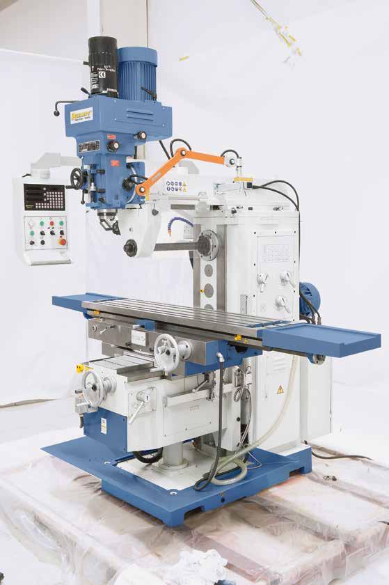 MFM 360 Servo Drilling & milling machines EXKLUSIV Quick and easy setting of the required feed speed directly at the control panel. Tiltable spindle head from -90 to +90 allows for various operations.