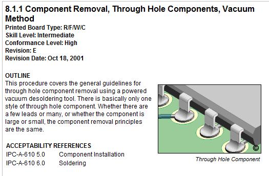 Example of Procedure for Component Removal