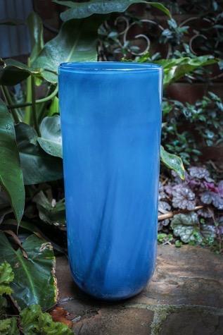 Glassware Wow Glass Cylinder Vase Blue 14SG255