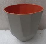 Ceramic Ceramic Geo Grey with Rust Small