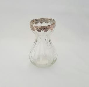 Glass Silver Vase H:14.