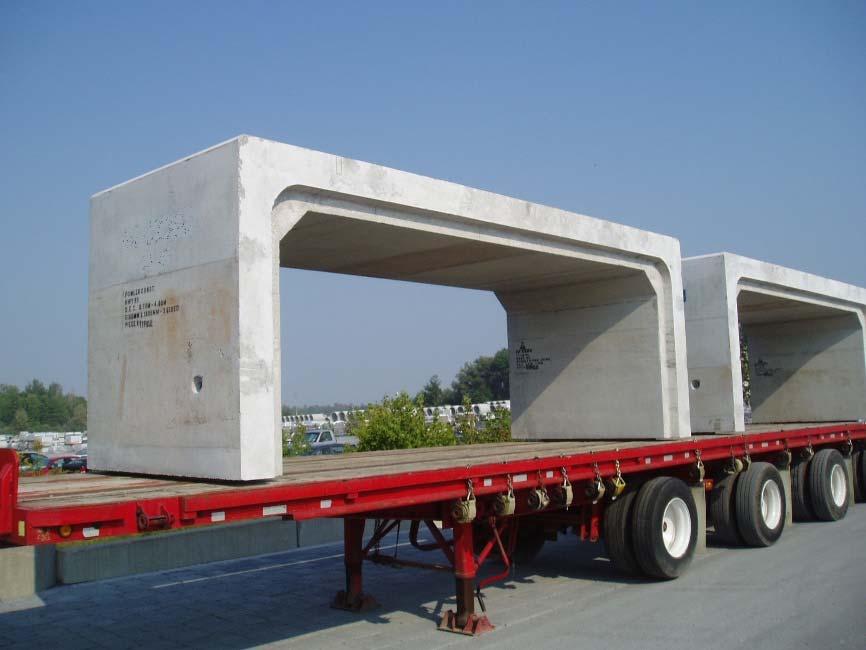 5. Notes pertaining to limited size and/or mass of shippable precast should be referenced with MTO document, A Guide to Oversize/Overweight Vehicles and Loads in Ontario (MTO Vehicle Restrictions).
