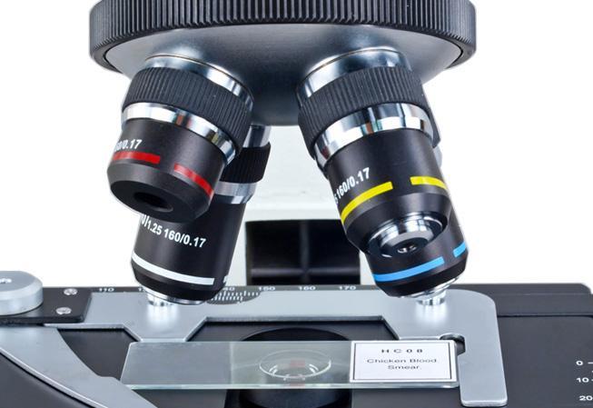 4) After observing the specimen, use the lens cleaning paper to clean the 100X objective lens gently and the specimen in time.