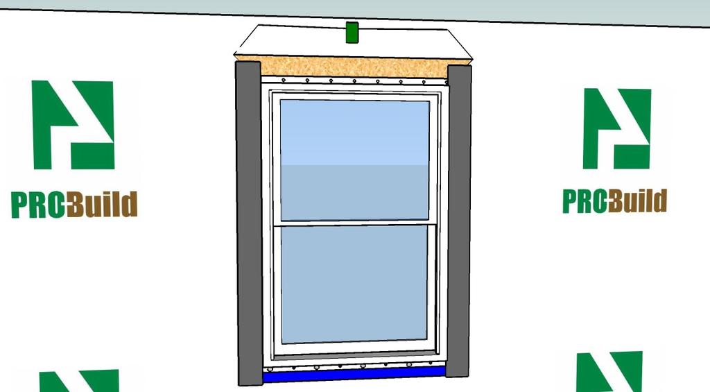 to the Jambs Apply Flashing to the Jambs Cut two pieces of 4 self-adhesive flashing long enough to extend 3 1/2 above the head of the window and below far enough to cover the
