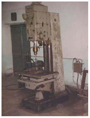 bed or table or in the vice fitted on that. Such drilling machines are most widely used and over wide range (light to heavy) work.