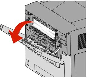 5 Remove the jammed paper. CAUTION HOT SURFACE: The inside of the printer might be hot.