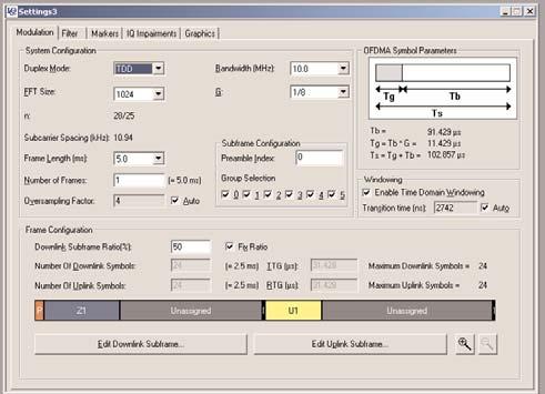 16 standard introduces features to make the system applicable to mobile users. The TM interface allows the user to choose the major parameters required to construct an uplink and downlink frame.