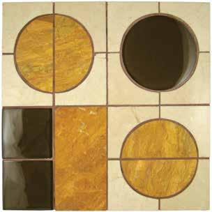 Opus Series Carib T860 Chocolate Brown Glass Tile, Crema Marfil and