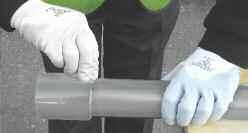 6. Immediately after applications of cement, push pipe fully home into the fitting. Do not twist.