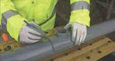Feed on to pipe two worm drive (Jubilee) clips which will clamp the saddle during fitting.