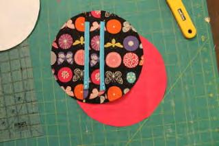 Baste the circles together using a 1/8 inch seam